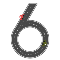 A number with road style png