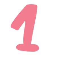 Number one with pink png