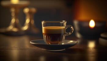 The Aroma of Italian Espresso in a Cup photo