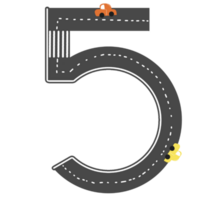 A number with road style png