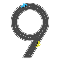 A number with road style png