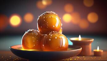 Indulge in the Rich and Delicious Sweetness of Gulab Jamun, an Authentic Indian Dish photo