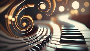 Musical Vortex An Abstract Composition of Piano Keys Representing Sound Waves photo