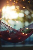 Relaxing in the Hammock Person Reading a Book photo