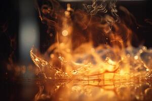 Vibrant 3D Illustration Depicting the Chemical Process of Combustion in Action photo