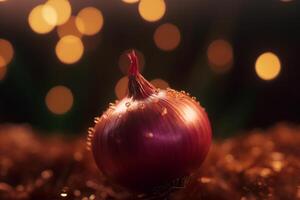 Growing onions indoors using artificial UV light for better yield photo