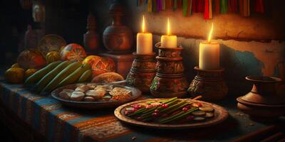 Celebrating the Feast of the Presentation Still Life with Candles for Dia de la Candelaria photo