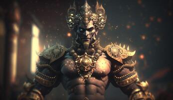 The Mighty Ravana A Stunning Portrait of the Mythical Indian Demon King photo