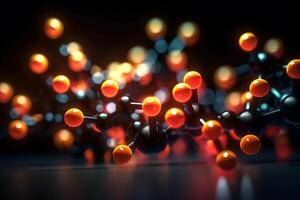 Colorful 3D illustration depicting the microscopic process of polymerization photo