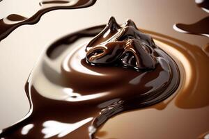 Illustration closeup of melted chocolate photo