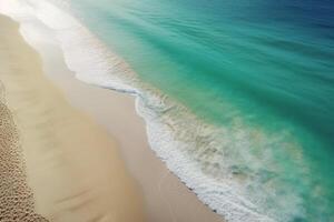 Spectacular Aerial View of Pristine White Sand Beach and Azure Blue Waters photo