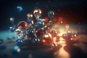 vistoso 3d ilustración representando molecular nivel oxígeno reducción proceso ai generado foto