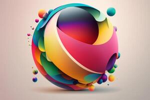 An abstract colorful sphere. Digital Illustration. Design Concept photo