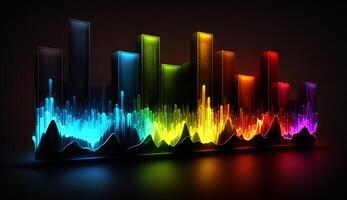 Vibrant Spectrum on Dark Canvas An Abstract Composition of Colorful Frequencies photo