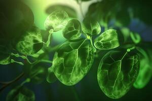 Close-up of Translucent Leaves and Plants as a Symbol of Photosynthesis photo