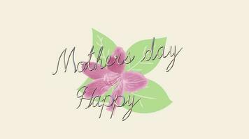 Happy mothers day card. Vintage watercolor hand painting art. Aka Bauhinia purpurea flora or Hong Kong Orchid Tree. vector