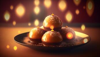 Indulge in the Rich and Delicious Sweetness of Gulab Jamun, an Authentic Indian Dish photo