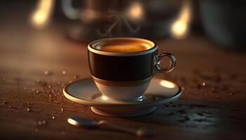 The Aroma of Italian Espresso in a Cup photo