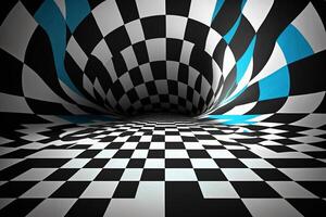 3D Vortex Chessboard Pattern AI generated photo