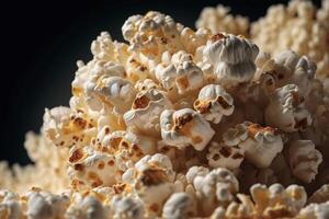 Illustration popcorn closeup cinema delicious tasty AI generated photo