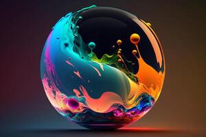 An abstract colorful sphere. Digital Illustration. Design Concept photo