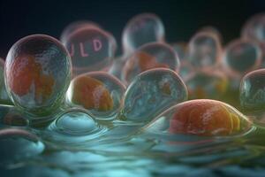 Colorful 3D Illustration of the Biochemical Process of Lipid Synthesis photo