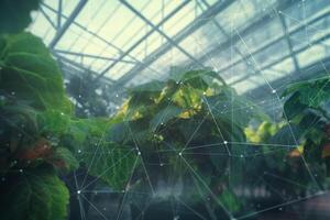 Intelligent Farming AI-Powered Greenhouse Concept Illustration photo