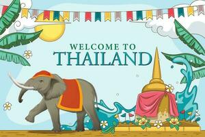 Bienvenido a Tailandia antecedentes vector