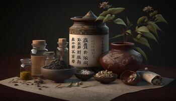 The Art of Traditional Chinese Medicine A Display of Healing Herbs photo