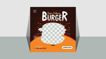 Burger Sale Social Media Post Design Template vector