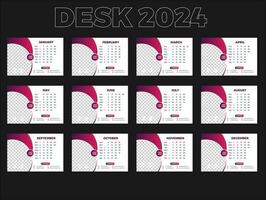 Desk calendar design template 20244 vector