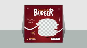 Burger Sale Social Media Post Design Template For Your Business Promotion vector