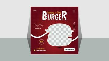 hamburguesa rebaja social medios de comunicación enviar diseño modelo para tu negocio promoción vector