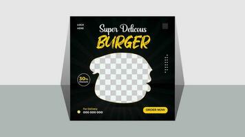 Burger Sale Social Media Post Design Template For Business Promotion vector