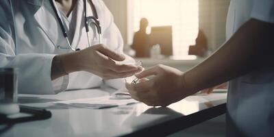 Medication Treatment Discussion Close-Up on Doctors' Hands photo