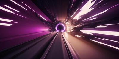 Warping Through Dimensions Abstract Representation of a Time Tunnel Leading to a Portal photo