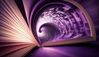 Pages Unbound A Portal to Another Dimension Revealed Through Flying Book Pages photo