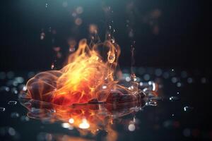 vibrante 3d ilustración representando el químico proceso de combustión en acción ai generado foto