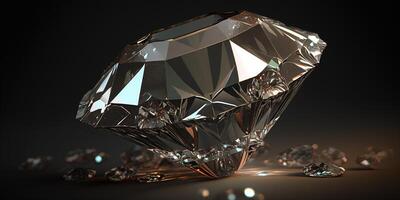 Close-up of Sparkling Diamond Illustration with Glittering Reflections photo