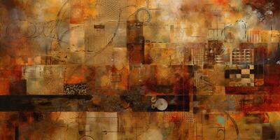 Urban Mosaic Melange Exploring the Grungy Patchwork of Chicago Imagists in Large Canvas Paintings photo