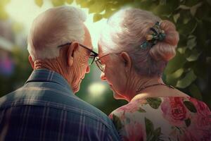 Soulmates Embracing in Old Age A Love that Withstood the Test of Time photo