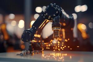 Automated Manufacturing with AI-Powered Robots in a Factory photo