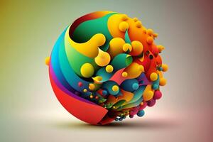 An abstract colorful sphere. Digital Illustration. Design Concept photo