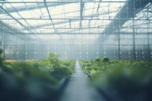 inteligente agricultura alimentado por ai invernadero concepto ilustración ai generado foto