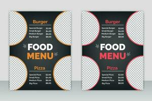 restaurant menu, Fast Food Flyer Design Template cooking, cafe and food ordering, junk food. Vector illustration for banner, poster, flyer, cover, menu, brochure