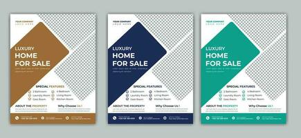 Real Estate Flyer Design bundle, property sale flyer design, flyer design for print . Construction dream house Business Flyer Template. for social media banner ads. vector