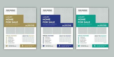 Real Estate Flyer Design bundle, property sale flyer design, flyer design for print . Construction dream house Business Flyer Template. for social media banner ads. vector