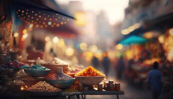 Exploring the vibrant chaos of an Indian bazaar A riot of colors and spices photo