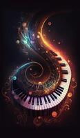 Musical Vortex An Abstract Composition of Piano Keys Representing Sound Waves photo