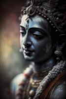 Serene Portrait of Lord Krishna, the God of Love and Compassion photo